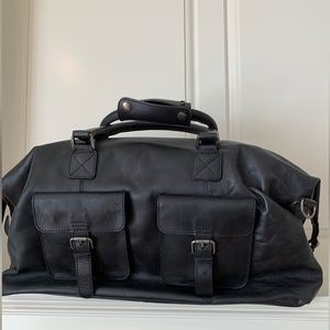 Rawlings Carry-On Leather Duffle Bag - Black